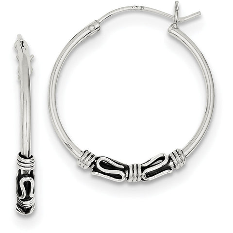 Sterling Silver Hoop Earrings QE4746 - shirin-diamonds