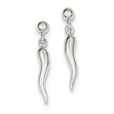 Sterling Silver Italian Horn Earrings QE4759 - shirin-diamonds