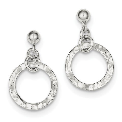 Sterling Silver Dangling Circle Earring QE4815 - shirin-diamonds