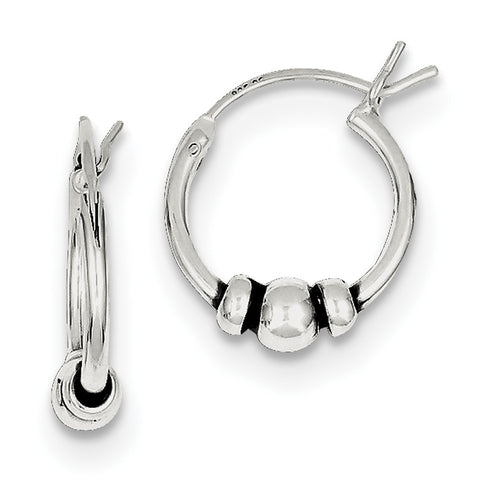 Sterling Silver Hoop Earrings QE5376 - shirin-diamonds