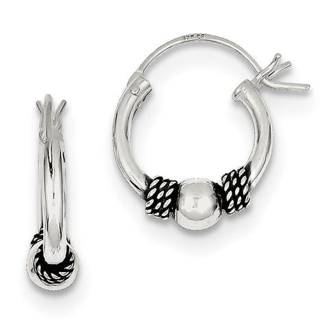 Sterling Silver Hoop Earrings QE5380 - shirin-diamonds