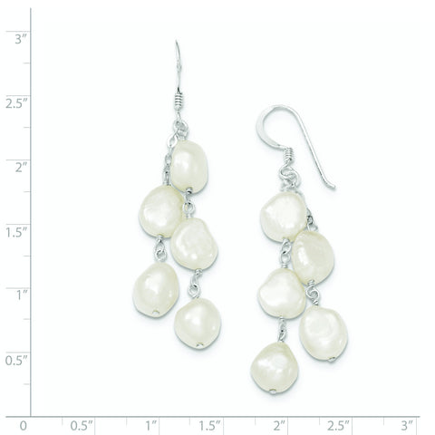 Sterling Silver 2-Strand FW Cultured Pearl Dangle Earrings QE5424 - shirin-diamonds