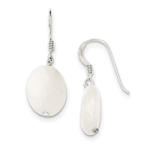 Sterling Silver White Jade Earrings QE5473 - shirin-diamonds