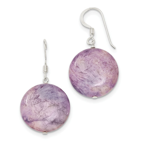 Sterling Silver Purple Lepidolite Earrings QE5854 - shirin-diamonds