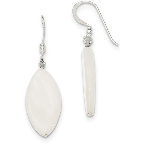 Sterling Silver White Mother of Pearl Earrings QE5952 - shirin-diamonds