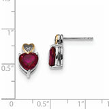 Sterling Silver & 14K Red Enhanced Topaz and Diamond Earrings QE6073
