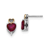 Sterling Silver & 14K Red Enhanced Topaz and Diamond Earrings QE6073 - shirin-diamonds