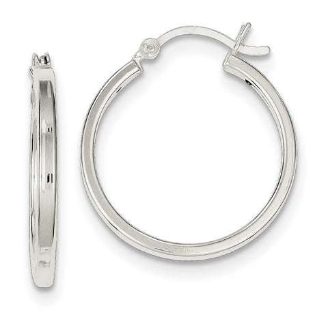 Sterling Silver 2.5mm Polished Hoop Earrings QE6496 - shirin-diamonds