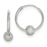 Sterling Silver Laser Bead Endless Hoop Earrings QE6627 - shirin-diamonds