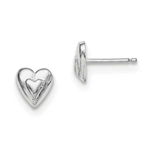 Sterling Silver Heart Earring QE673 - shirin-diamonds