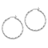 Sterling Silver Twist 40mm Hoop Earrings QE6755 - shirin-diamonds
