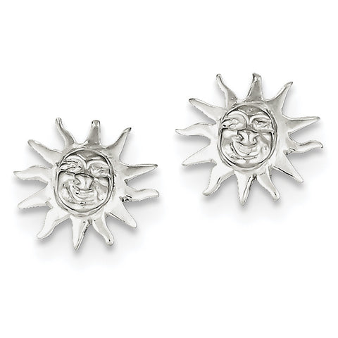 Sterling Silver Sun Mini Earrings QE680 - shirin-diamonds