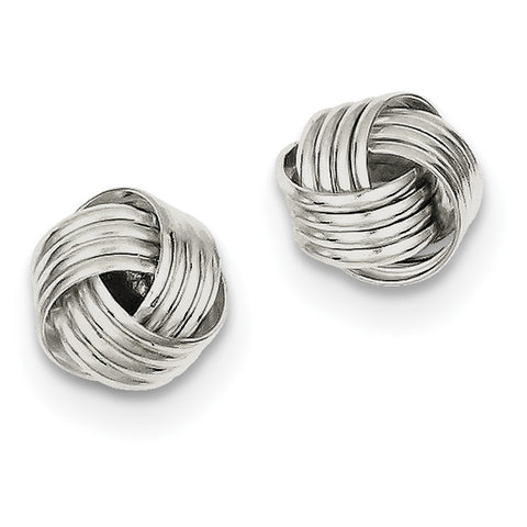 Sterling Silver Love Knot Earrings QE6837 - shirin-diamonds