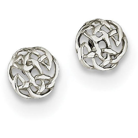 Sterling Silver Polished Celtic Knot Post Earrings QE6871 - shirin-diamonds
