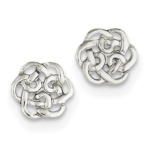 Sterling Silver Polished Celtic Knot Post Earrings QE6873 - shirin-diamonds