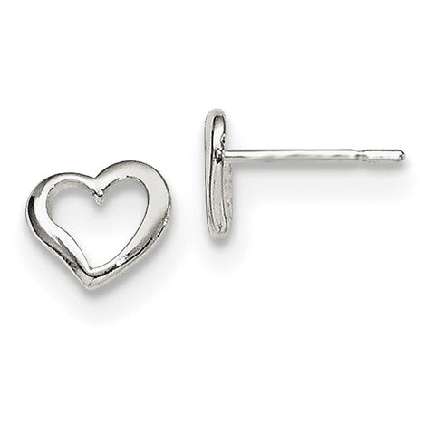 Sterling Silver Polished Heart Post Earrings QE7044 - shirin-diamonds