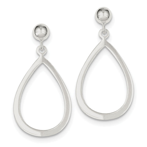 Sterling Silver Teardrop Post Dangle Earrings QE7208 - shirin-diamonds