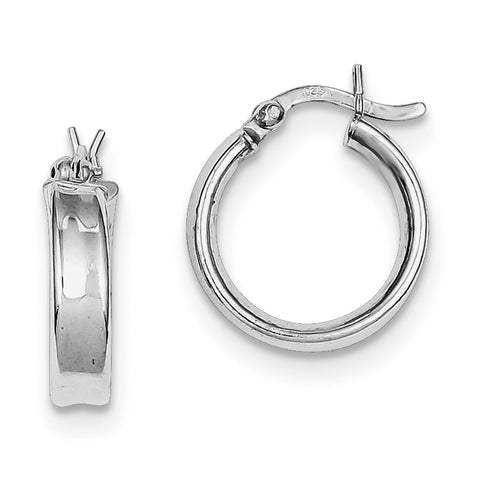 Sterling Silver Rhodium Plated Hoop Earrings QE8105 - shirin-diamonds
