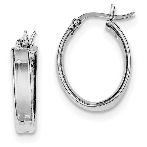 Sterling Silver Rhodium Plated Hoop Earrings QE8276 - shirin-diamonds