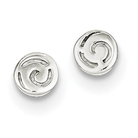 Sterling Silver Swirl Post Earrings QE8649 - shirin-diamonds