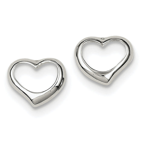 Sterling Silver Heart Post Earrings QE8697 - shirin-diamonds