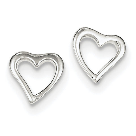 Sterling Silver Heart Post Earrings QE8698 - shirin-diamonds