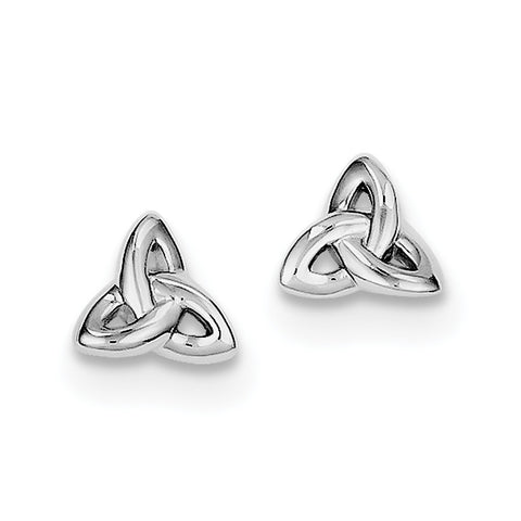 Sterling Silver Rhodium Plated Trinity Post Earrings QE8787 - shirin-diamonds