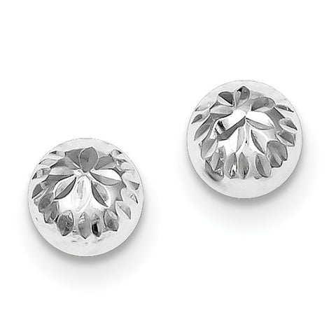 Sterling Silver Rhodium Plated Diamond Cut Post Earrings QE8836 - shirin-diamonds