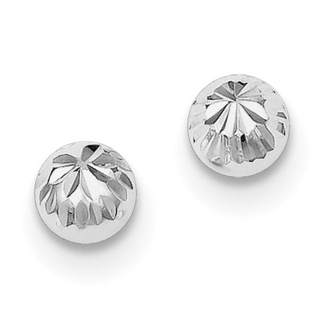 Sterling Silver Rhodium Plated Diamond Cut Post Earrings QE8837 - shirin-diamonds