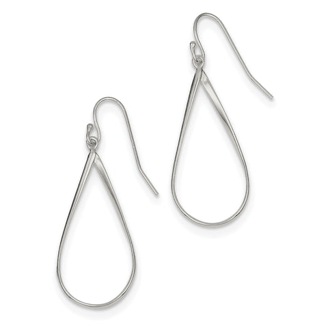 Sterling Silver Polished Teardrop Dangle Earrings QE8941 - shirin-diamonds