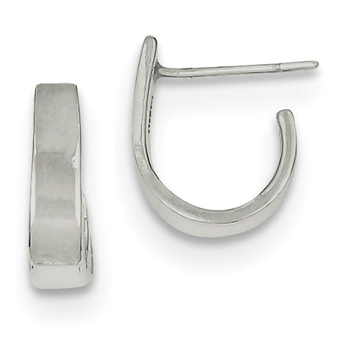 Sterling Silver Fancy J-Hoops Earrings QE900 - shirin-diamonds
