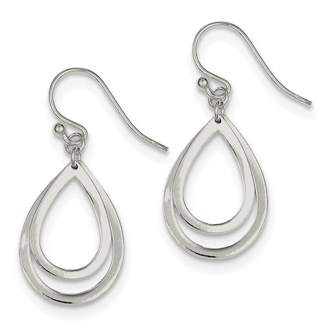 Sterling Silver Dangle Shepherd Hook Earrings QE9063 - shirin-diamonds