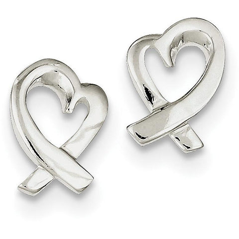 Sterling Silver Heart Earrings QE914 - shirin-diamonds