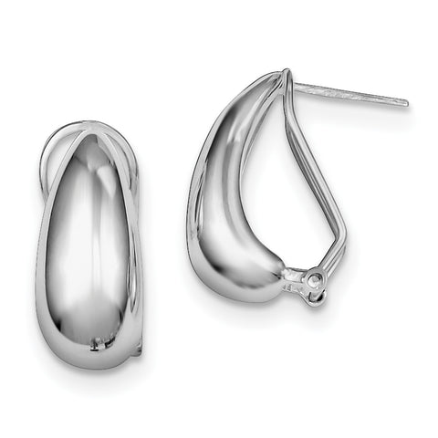 Sterling Silver Omega-back Earrings QE940 - shirin-diamonds