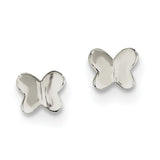 Sterling Silver Butterfly Post Earrings QE9785 - shirin-diamonds