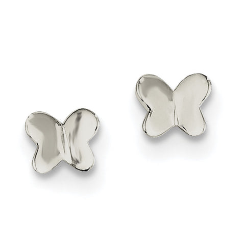 Sterling Silver Butterfly Post Earrings QE9785 - shirin-diamonds