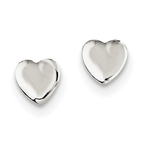 Sterling Silver Heart Post Earrings QE9786 - shirin-diamonds