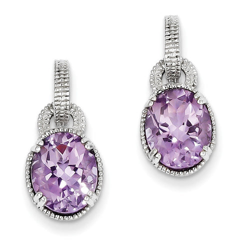 Sterling Silver Pink Quartz Earrings QE9820PQ - shirin-diamonds