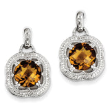 Sterling Silver Whiskey Quartz Earrings QE9869WQ - shirin-diamonds