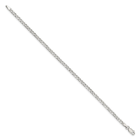 925 Sterling Silver 3.2mm Beveled Curb Chain Bracelet