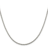 925 Sterling Silver 2mm Loose Rope Chain 24 Inch