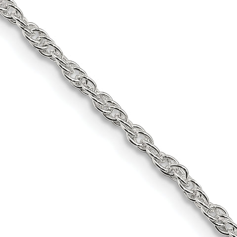 925 Sterling Silver 2mm Loose Rope Chain 24 Inch