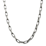 Sterling Silver 8mm Antiqued Oval Link Necklace QFC140 - shirin-diamonds