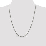 Sterling Silver Ruthenium-plated 1.7mm Twisted Tight Wheat Chain (Weight: 7.52 Grams, Length: 24 Inches)