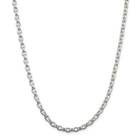 Sterling Silver 4.4mm Oval Rolo Necklace QFC87 - shirin-diamonds