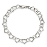 925 Sterling Silver Hearts Bracelet