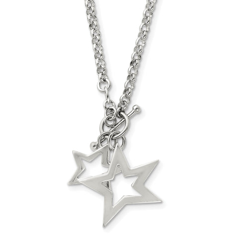 Sterling Silver Fancy Stars Necklace QG2472 - shirin-diamonds