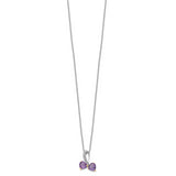 Sterling Silver & 14K Amethyst and Diamond Heart Necklace QG2709