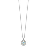 Sterling Silver & 14K Sky Blue Topaz & Diamond Necklace QG2735