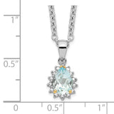Sterling Silver & 14K Sky Blue Topaz & Diamond Necklace QG2737
